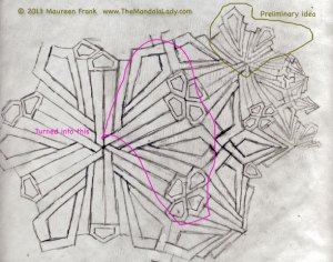 "Serenity" Mandala Sketch in Progress